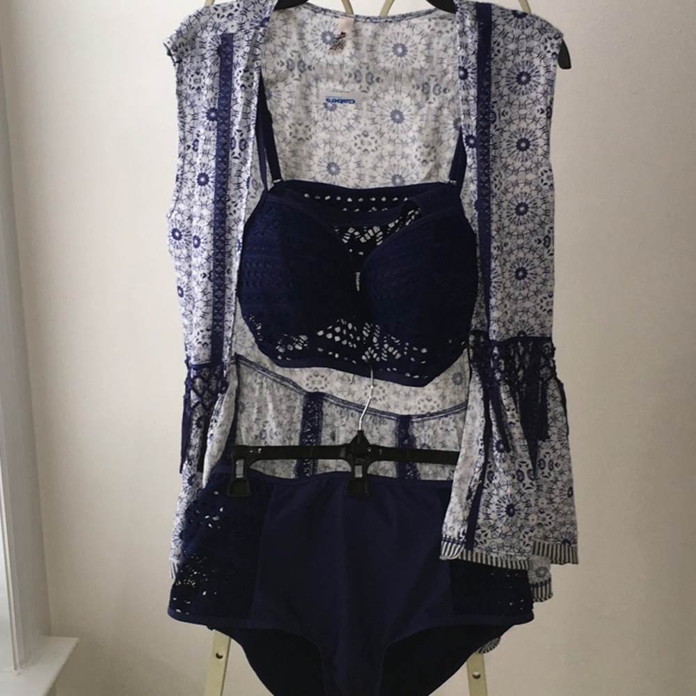 Two Piece Swim Suit with Cover Up